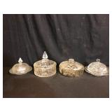 Clear Glass Covered Candy Dishes