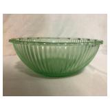 Uranium Glass Berry Bowl