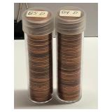 2 Rolls 1984-D and 1985-D Cents BU
