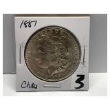 1887 Morgan Silver Dollar Ch BU