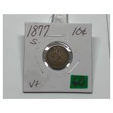 1877-S Seated Liberty Dime VF