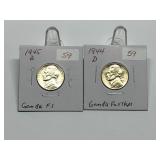 1944-D and 1945-D Silver War Nickels