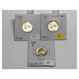 1943 PDS Silver War Nickels Set