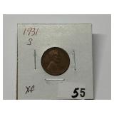 1931-S Lincoln Cent Key Date XF