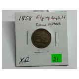 1858 Flying Eagle Cent Small Letters XF