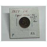 1859 Indian Head Cent One Year Type