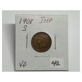 1908-S Indian Head Cent Semi-Key VF