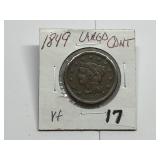 1849 Braided Hair Large Cent VF