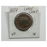 1854 Braided Hair Large Cent VF