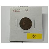 1866 Indian Head Cent Semi-Key