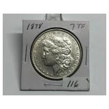 1878 7TF Morgan Silver Dollar UNC