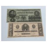 2 Civil War Era Dollar Notes