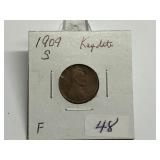 1909-S Lincoln Cent Key Date F