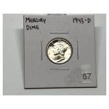 1943-D Mercury Dime Gem BU