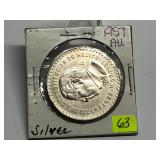 1957 Mexico Silver 1 Peso AU