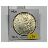 1921 Morgan Silver Dollar UNC