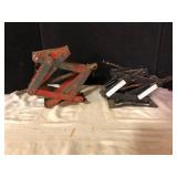 Lot of 2 Vintage Steel Scissor Jacks