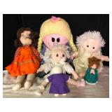 Lot of 5 Soft Body Rag Style Dolls