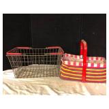 Vintage Baskets Lot Picnic and Wire