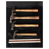 Vintage Claw Hammers Lot of 4