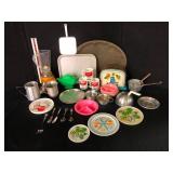 Vintage Childs Toy Kitchen Cookware Lot