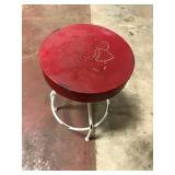 Vintage Style Red Metal Stool