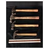 Vintage Claw Hammers Lot of 4