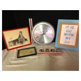 Wall Decor Lot Sketches and Clock