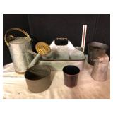 Galvanized Metal Garden and Decor Lot