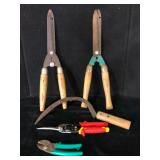 Yard Variety Lot Hedge Shears and Snips