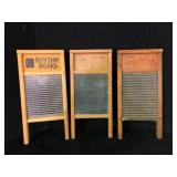 Vintage Wooden Washboards Lot of 3