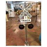 Railroad Crossing Sign with Lights 60 Inch