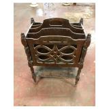 Vintage Mahogany Canterbury Magazine Rack