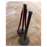 Black Stanchion Set with Red Velvet Rope