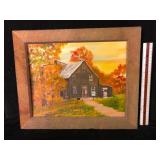 Ruth Powell Autumn Farmhouse Oil Painting