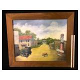Ardys Morton Small Town Street Oil Painting