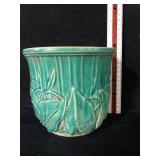 Green Glazed Pottery Jardiniere Planter