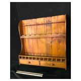 Vintage Wooden Spoon Display Rack With Drawers