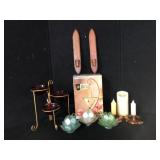 Home Decor Lot Capiz Candle Holders and More