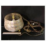 Capiz Shell Swag Hanging Lamp Brass Trim