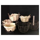 Chicken Wire Baskets With Liners Set of 4