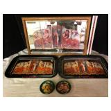 Coca-Cola Four Seasons Trays and Mirror
