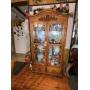 Oak Lighted China Cabinet