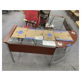 L-Shaped Desk w/Glass Top 5ft L x 5ft x 30"H