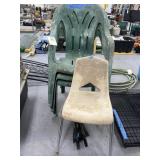 3 - Plastic Stackable Patio Chairs - Small Chair