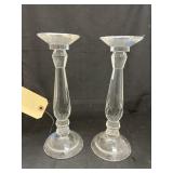 2 Glass Candle Holders