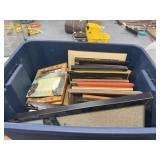 Assorted Picture Frames in Plastic Bin w/Lid