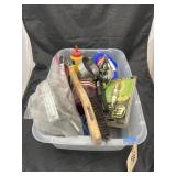 Funnel - Stapler - Spark Plugs - in Plastic Bin