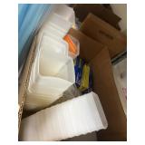 Box of Freezer Containers & Slow Cooker Liners