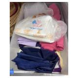 Assorted Fabrics in Plastic Bin w/Lid